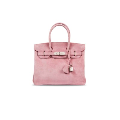 HERMES MASTER BIRKIN 30 SUEDE SHEEPSKIN SUEDE 1Q ROSE CONFETTI MILKSHAKE POWDER  (30*23*15cm)